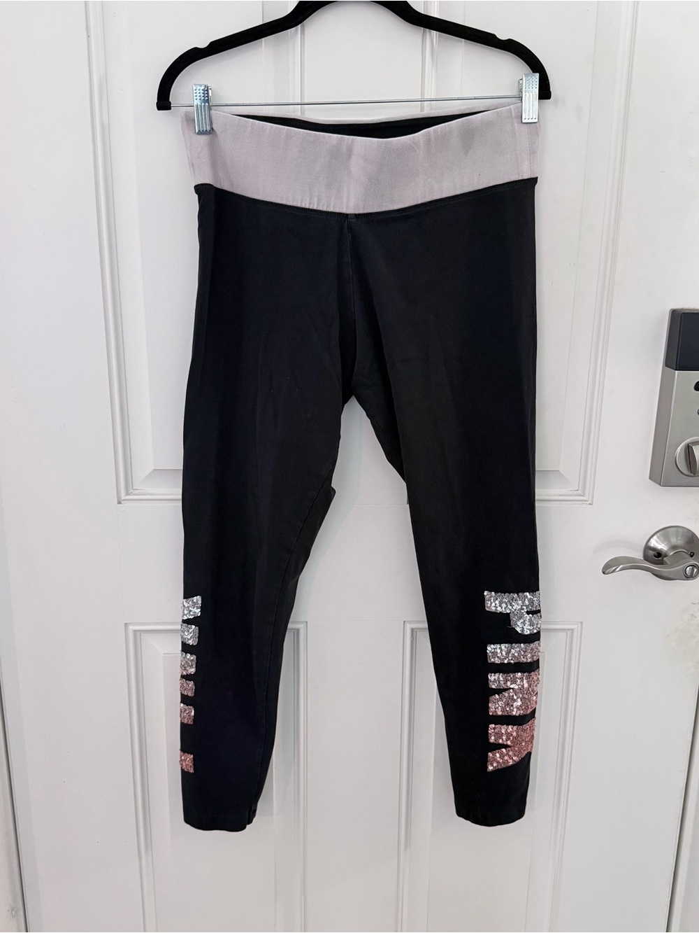 PINK Victoria's Secret Yoga Leggings L | Sequins Bling Y2K
